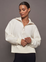 Roselle Half Zip Fleece - Egret