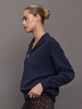 Hawley Half Zip Sweat - Blue Nights