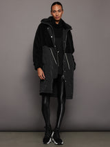 Walsh Quilt Sherpa Coat - Black