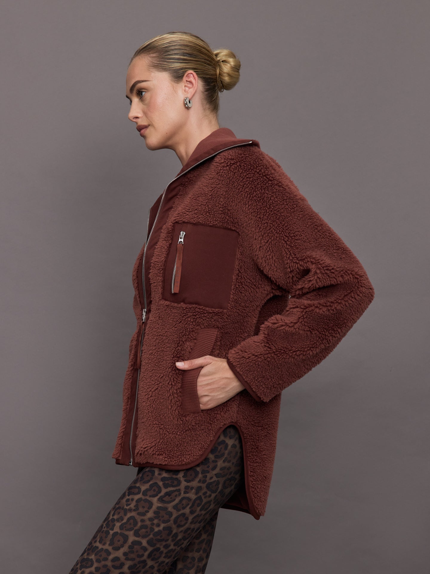 Myla Zip Through Jacket - Hot Chocolate (red) – Carbon38
