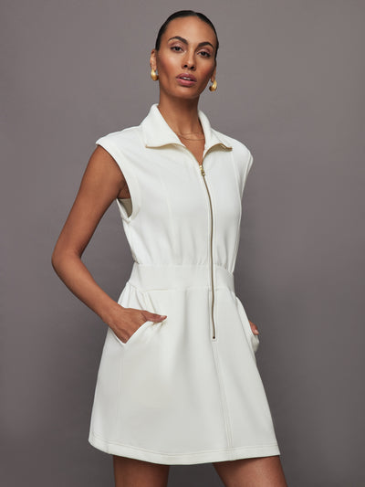 Rosannah Zip Dress - Egret