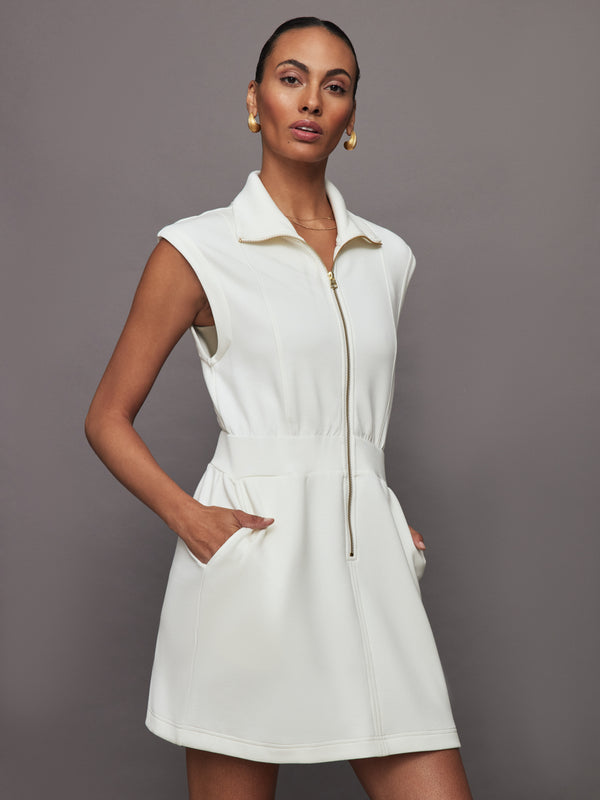 Rosannah Zip Dress - Egret