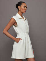 Rosannah Zip Dress - Egret