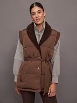 Lanville Wrap Puffer Gilet - Chestnut / Coffee Bean