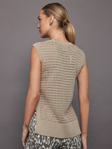 Darin Longline Knit Tank - Cashmere Stone