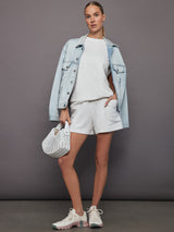 Isabella Mid Rise Short - Ivory Marl