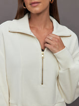 Milano Half Zip Sweat - Ivory