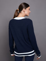 Oversized Sweater - Set Blue/Optic White Stripe