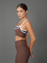 Double Layered Bra in Melt - Carafe/Navy/White Binding