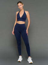Halter Bra in Diamond Compression - Navy Blazer