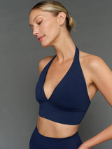 Halter Bra in Diamond Compression - Navy Blazer