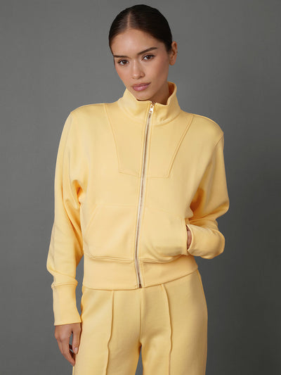 Full Zip Jacket in Interlock - Banana