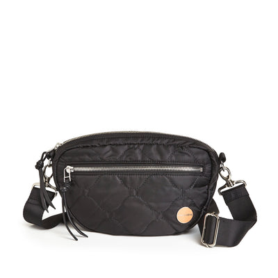 small cruiser quilted crossbody - black