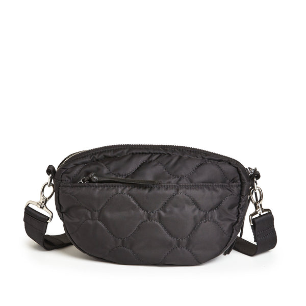 small cruiser quilted crossbody - black