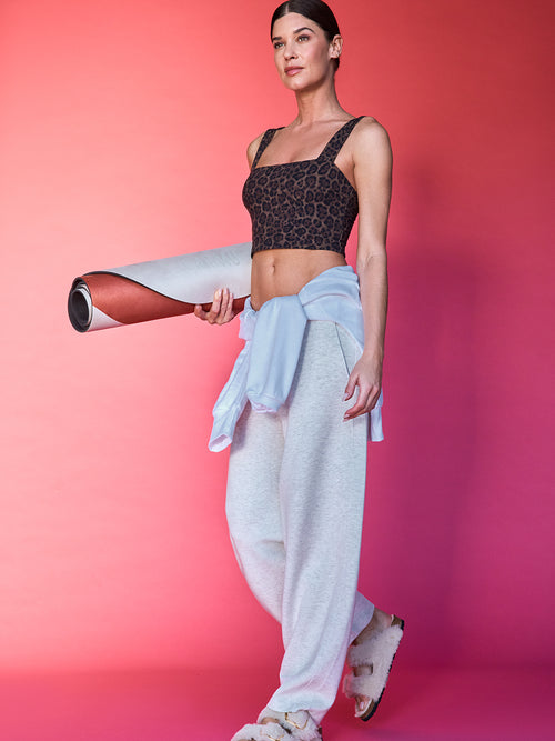 Square Neck Bra Top in Melt - Leopard Print