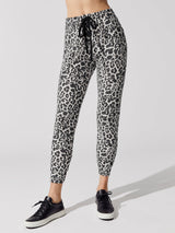 Brushed Leopard Pant - Black Leopard