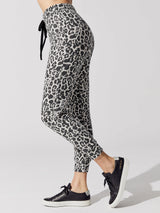 Brushed Leopard Pant - Black Leopard