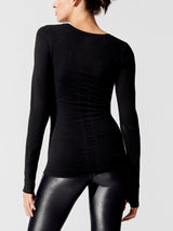 Long Sleeve Magnetic Top - BLACK