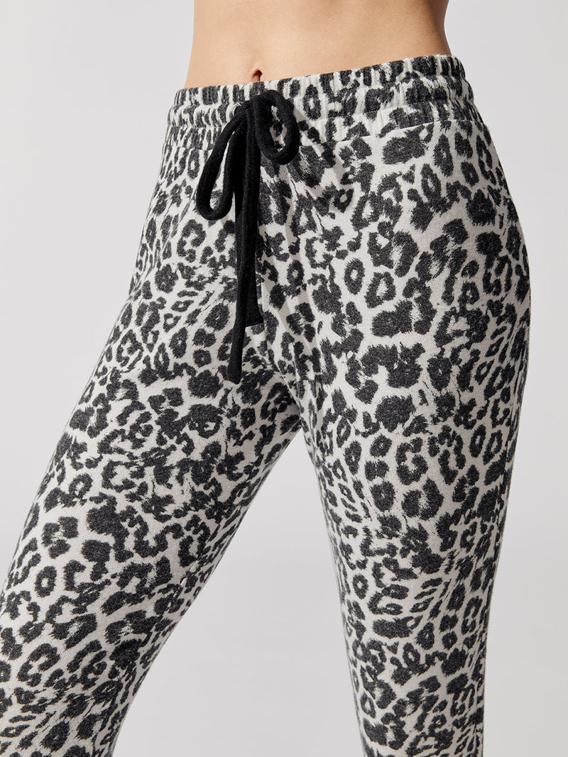 Brushed Leopard Pant - Black Leopard