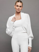 Aubrey Textured Bolero - Bleached White