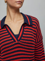 Striped Cotton Pullover - DARK BLUE MULTI