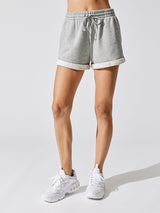 Cuffed Cozy Sweatshort - Heather Grey