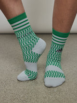 Adidas By Stella Mccartney Crew Socks - Clear Onix/Green/Black