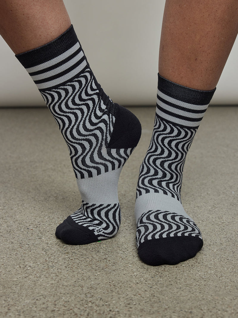Adidas By Stella Mccartney Crew Socks - Black/Clear Onix/White