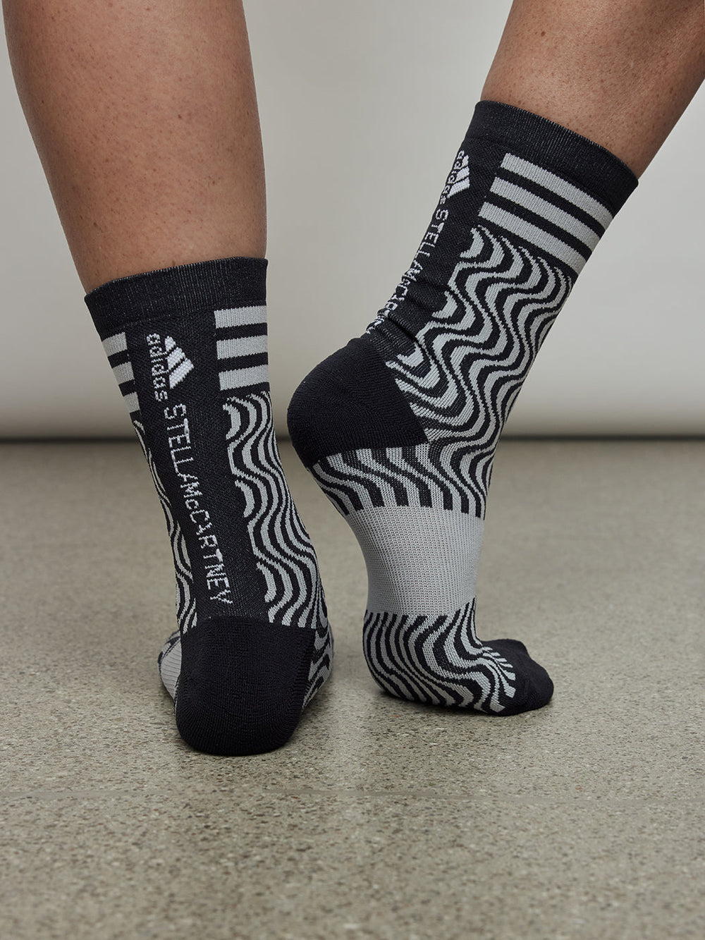 Adidas By Stella Mccartney Crew Socks - Black/Clear Onix/White