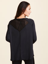 Fractal Long Sleeve Raglan Tee - Black