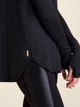 Fractal Long Sleeve Raglan Tee - Black