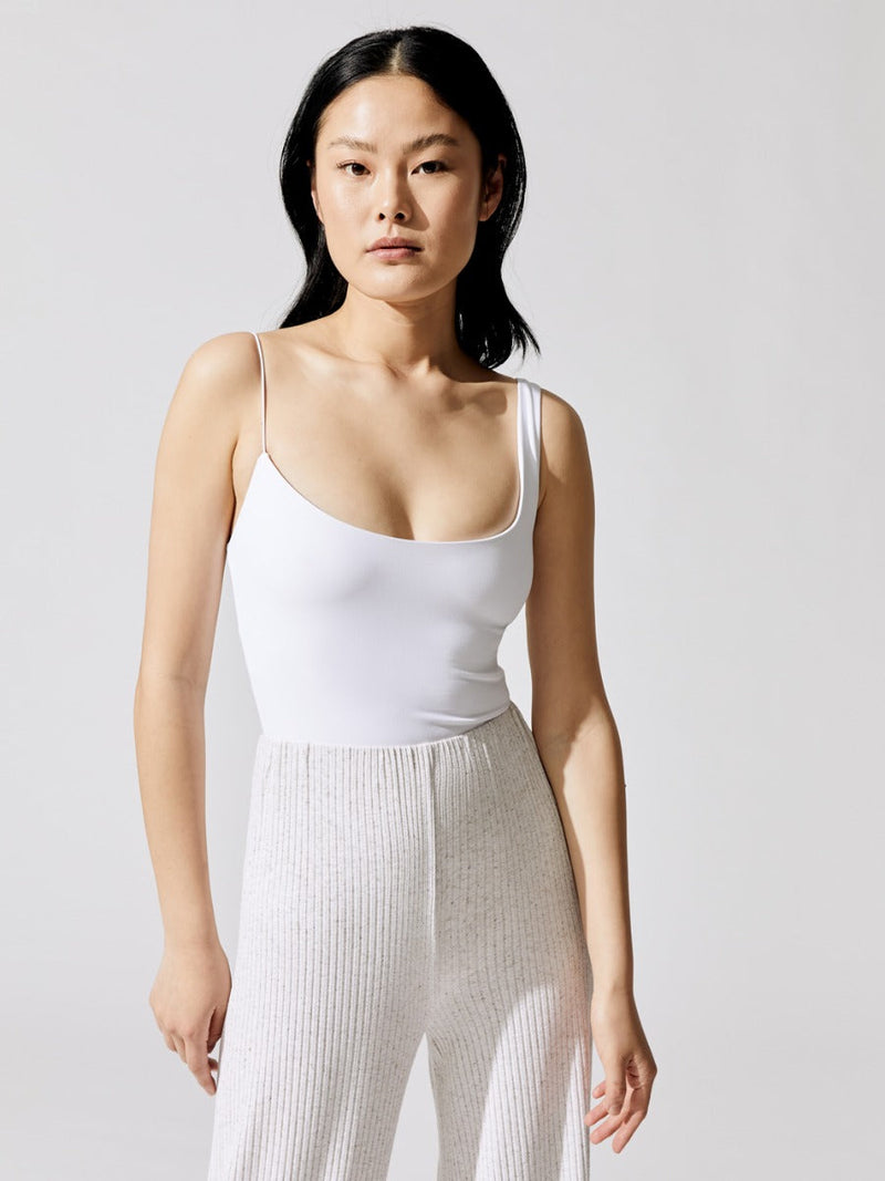 Gracie Asymmetric Strap Bodysuit - White