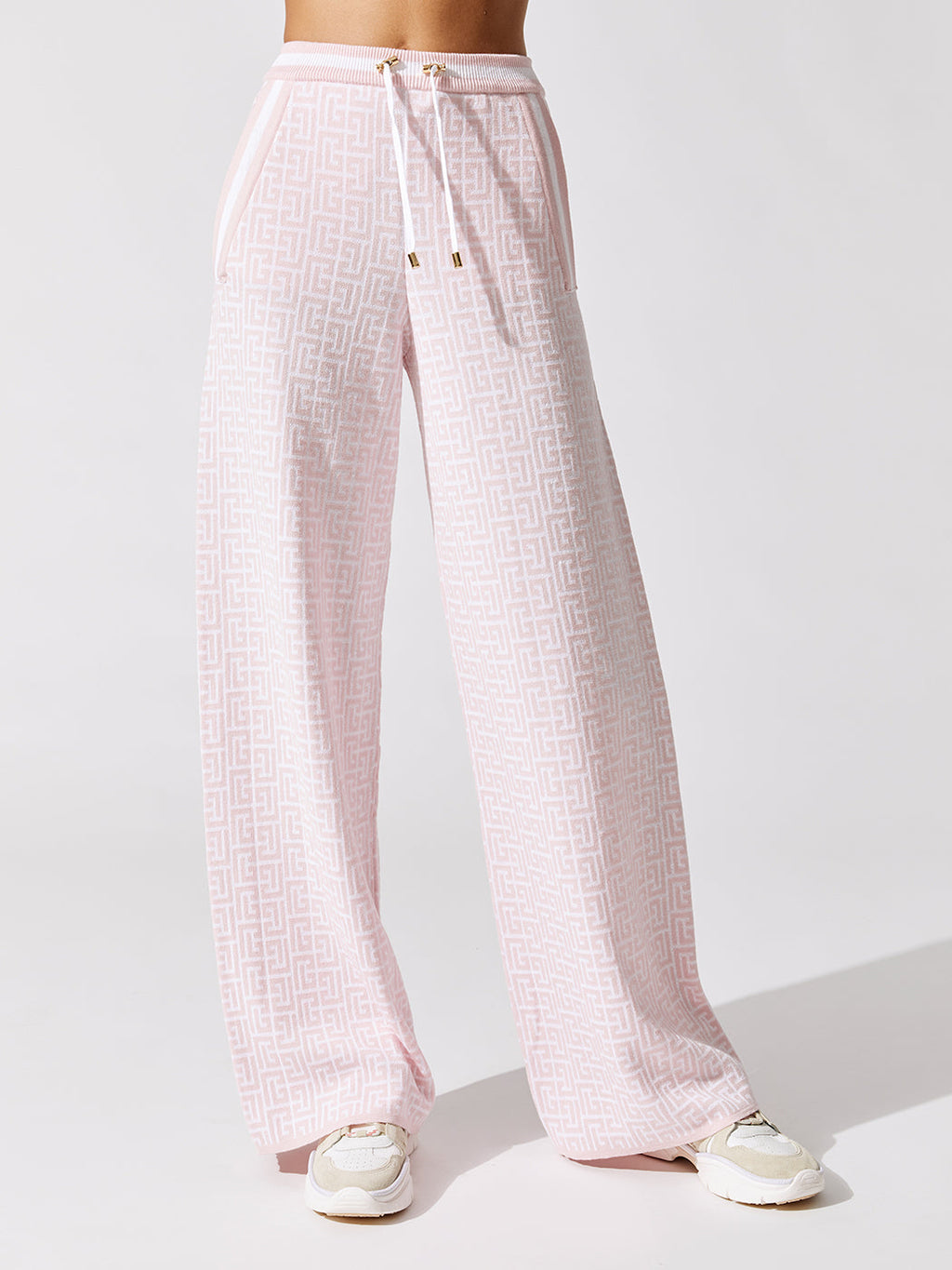 Monogram Jacquard Sweatpants Ggf Blanc Rose Pale