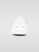 Sneaker B Court-calf & Metallized Leather - Gac Blanc-Argent