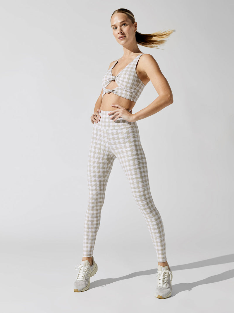 Piper Leggings - Taupe Houndstooth