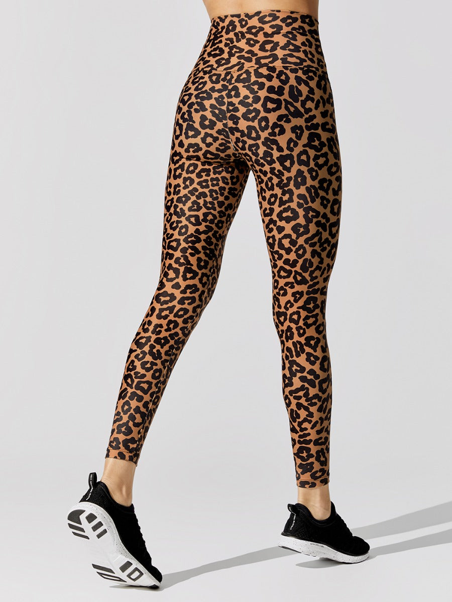 Carbon38, Pants & Jumpsuits, Carbon38 Regular Rise Fulllength Legging In  Leopard Takara Shine Black Size Xs