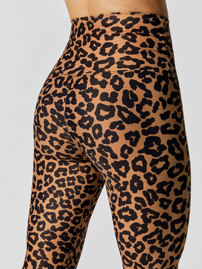 Tween High Shine Long Legging - Charcoal Rainbow Leopard