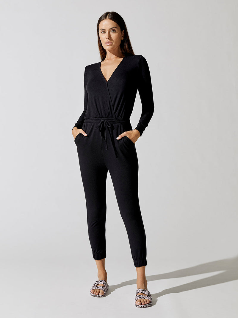 Overlapping Jumpsuit - Black