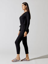 Overlapping Jumpsuit - Black