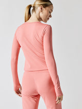 Heather Rib Protect Me Sun Shirt - Pink Crush Heather Rib