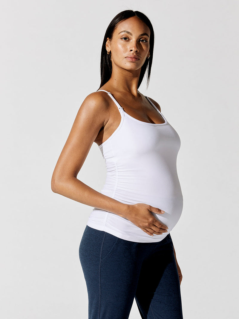 Featherweight Clip And Cuddle Nursing Cami - Cloud White