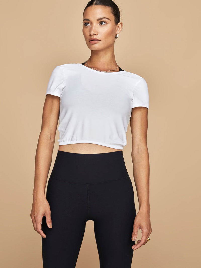 Featherweight Twist Out Cropped Tee - Cloud White