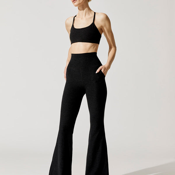 Spacedye All Day Flare High Waisted Pant - Darkest Night – Carbon38