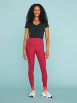 Spacedye Caught In the Midi High Waisted Legging - Dragon Fruit - Sangria