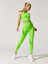 Spacedye Caught in the Midi High Waisted Legging - Limeade Heather