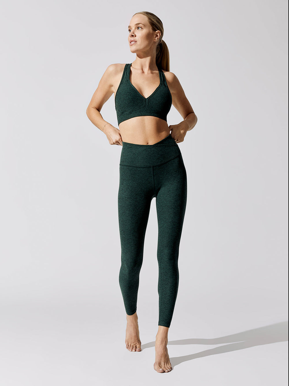 At Your Leisure High Waisted Midi Legging - Forest Green Pine – Carbon38