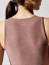 Spacedye Square Neck Cropped Tank - Sienna Brown Heather