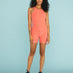 Spacedye Focus Cropped Tank - Fresh Coral Heather