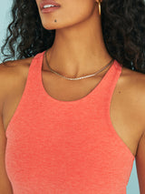 Spacedye Focus Cropped Tank - Fresh Coral Heather