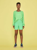 Spacedye Keep Pace Biker Short - Honeydew Pop Heather